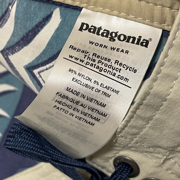 Patagonia Men Swim Trunks Stretch Wavefarer Board Shorts Tree Rings Blue Sz 40 - Picture 6 of 8